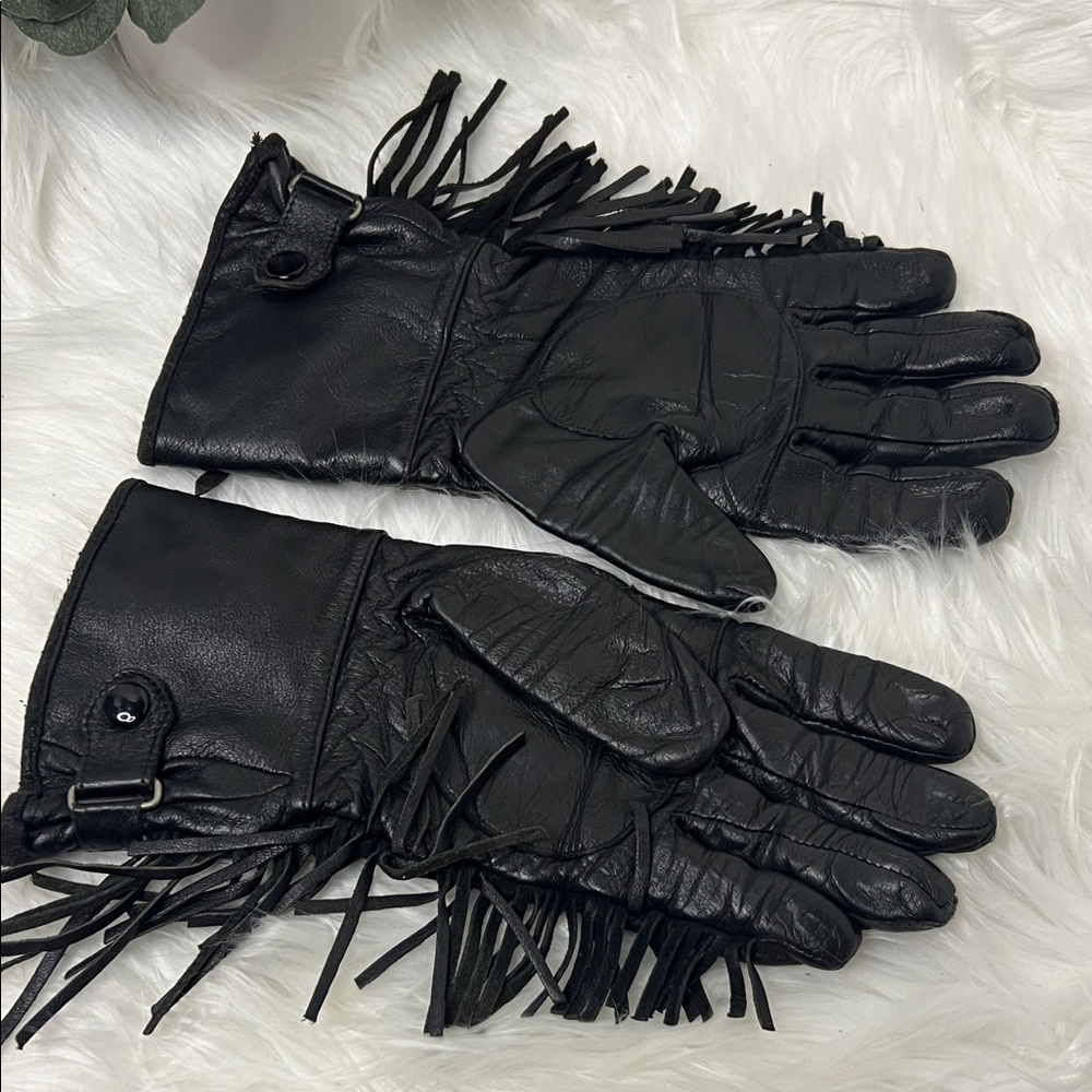 Harley-Davidson WillieG Black Leather Studded Riding Gloves - Picture 4 of 5